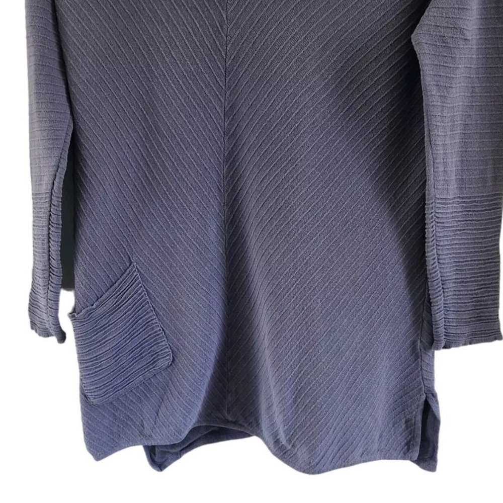 Habitat Clothes To Live In Gray Pleated Cowl Neck Lagenlook Top Size Small - Picture 3 of 7